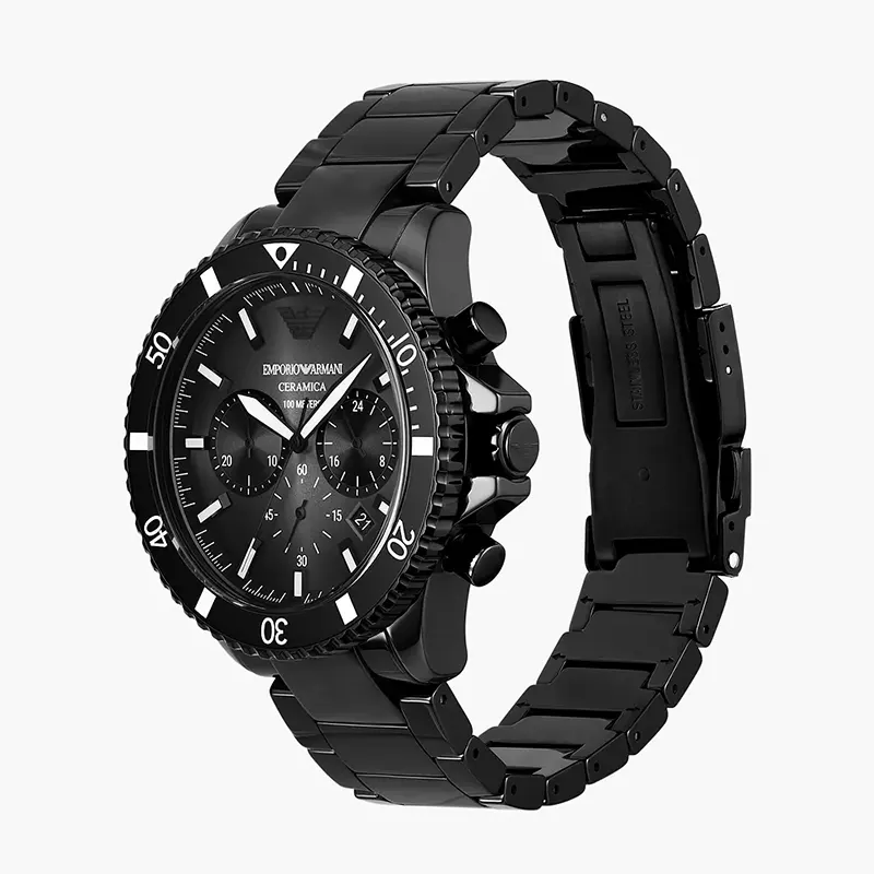 Emporio Armani World Explorer Black Dial Men's Watch- AR70010